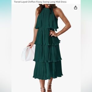 Green ruffle dress
